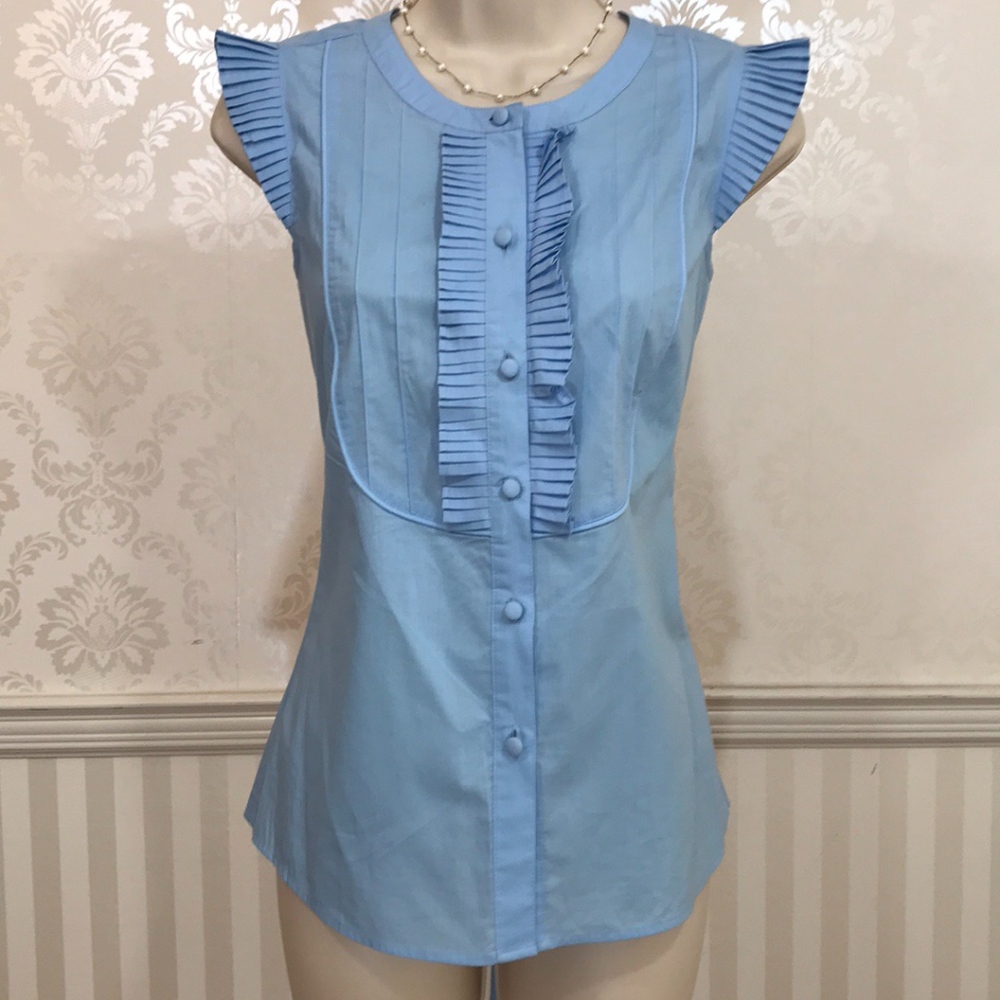Ann Taylor LOFT Blue Sleeveless Top